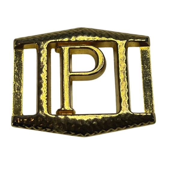 Maluro Made in France gold belt buckle vintage P - Picture 1 of 6
